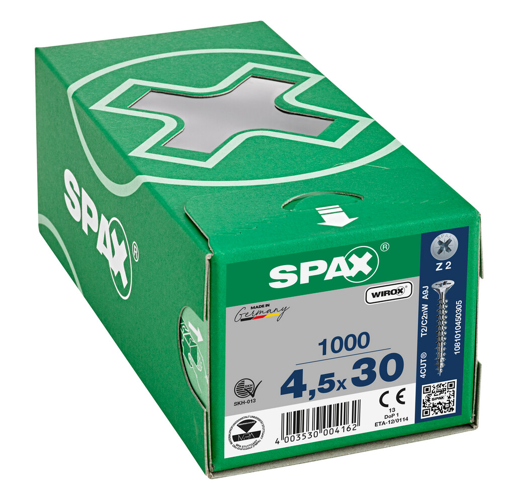 SPAX-S VIJS 4.5X30 VERZINKT POZ VK (1000)