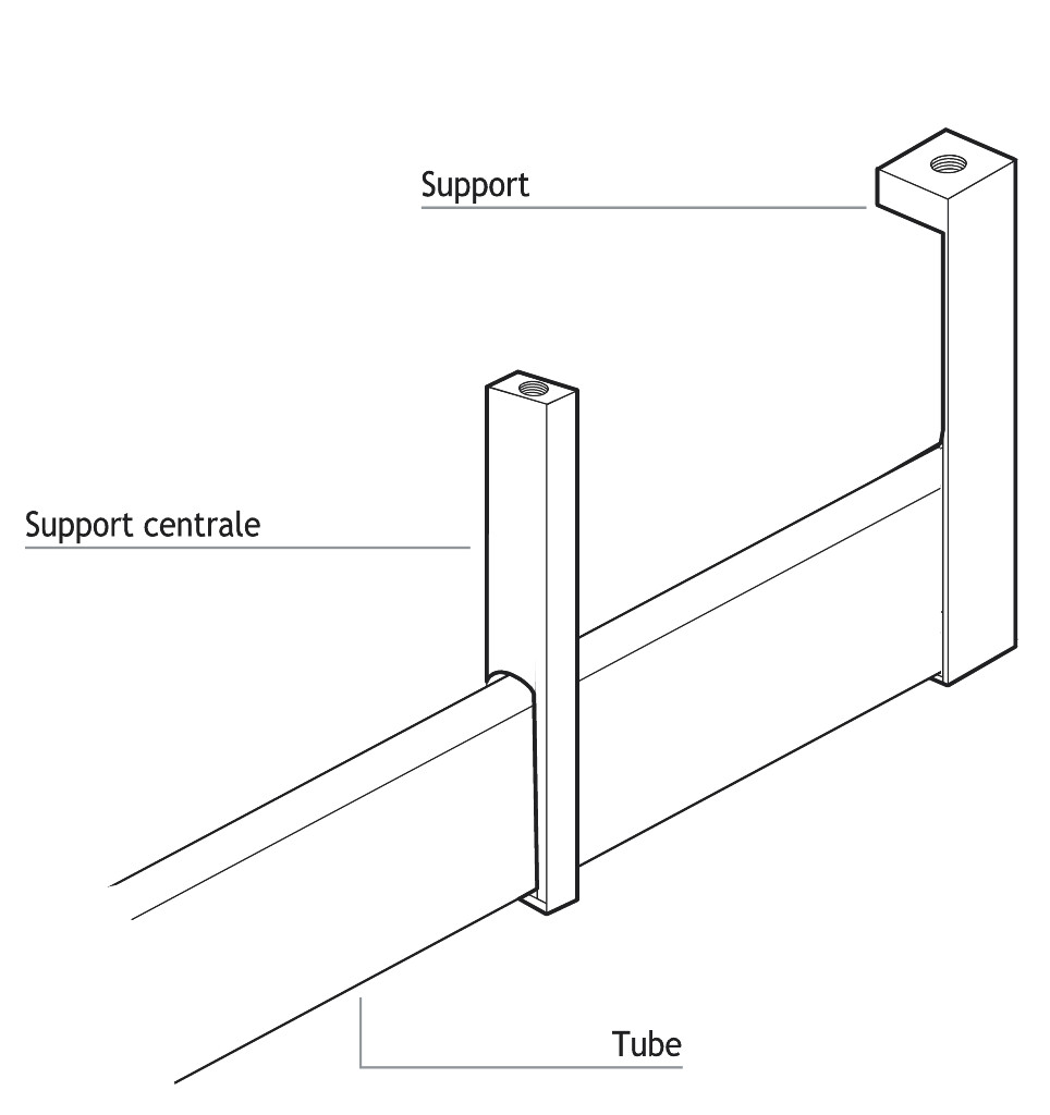 KASTBAARHOUDER LINEAR 2 ALU ZWART RECHTS