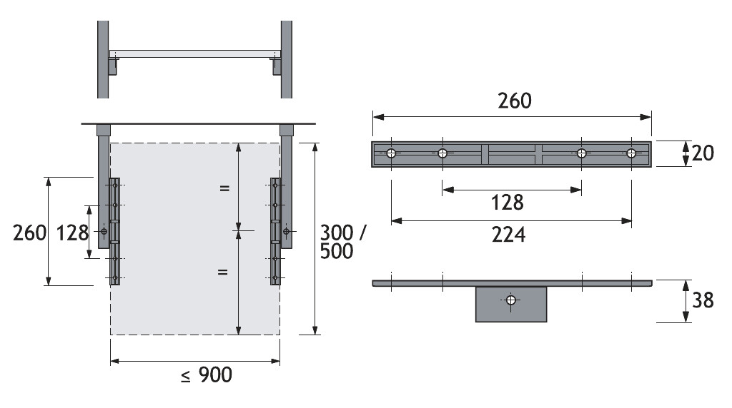 AMARI STRUCTUUR PLANKDRAGER (2 STUKS) 