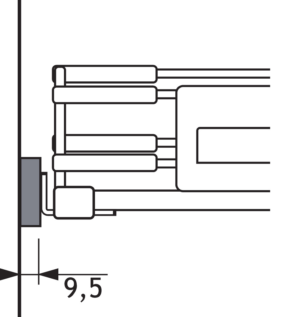 AMARI AFSTANDHOUDER 9,5MM VOOR QUADRO GRIJS