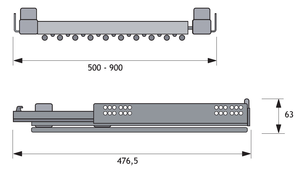 AMARI BROEKENHOUDER 600-700MM ANTRACIET