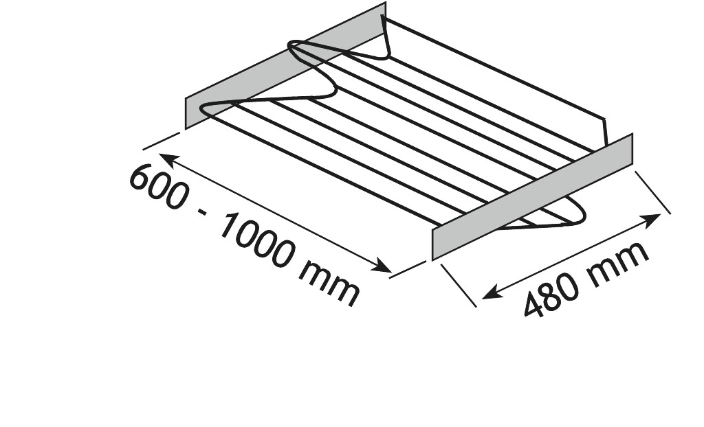 SCHOENREK 60/100CM CHROOM D.48CM UITTREK