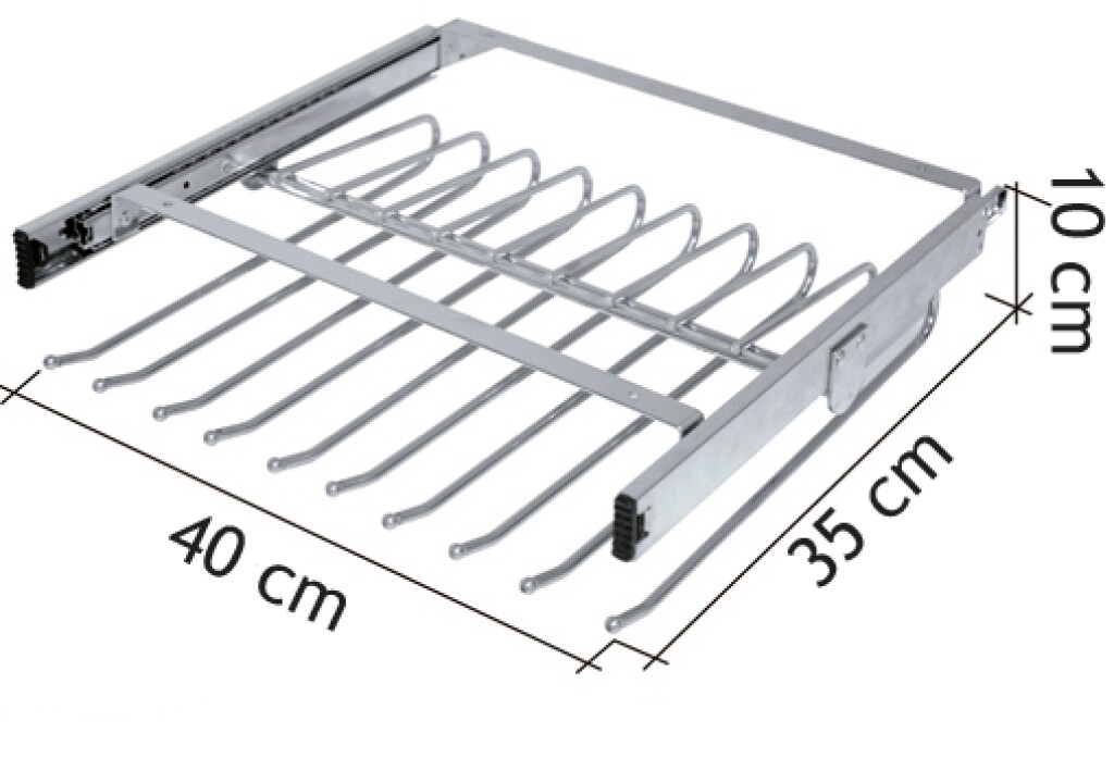 UITSCHUIFBARE BROEKENHOUDER 390MM CHROOM