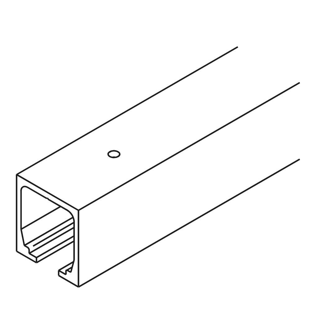 HAWA 18532 JUNIOR 80/100 LOOPRAIL 3000MM ALU