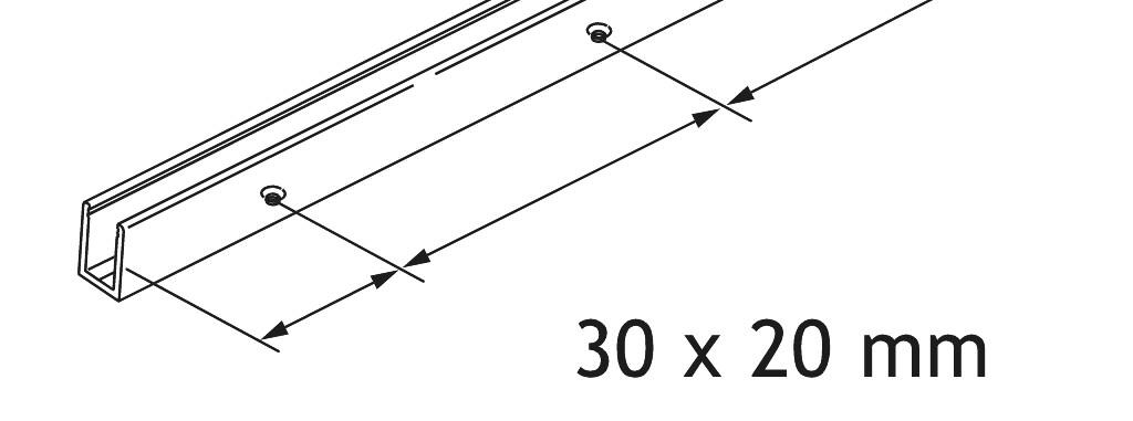 HAWA 57.3056 PORTA GF U-PROFIEL ALU 3500MM