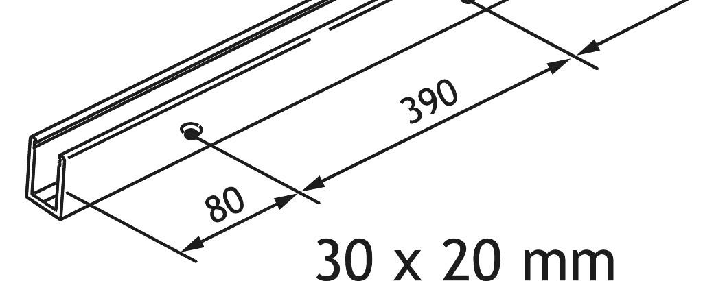 HAWA 57.3056 PORTA GF U-PROFIEL ZWART 2500MM