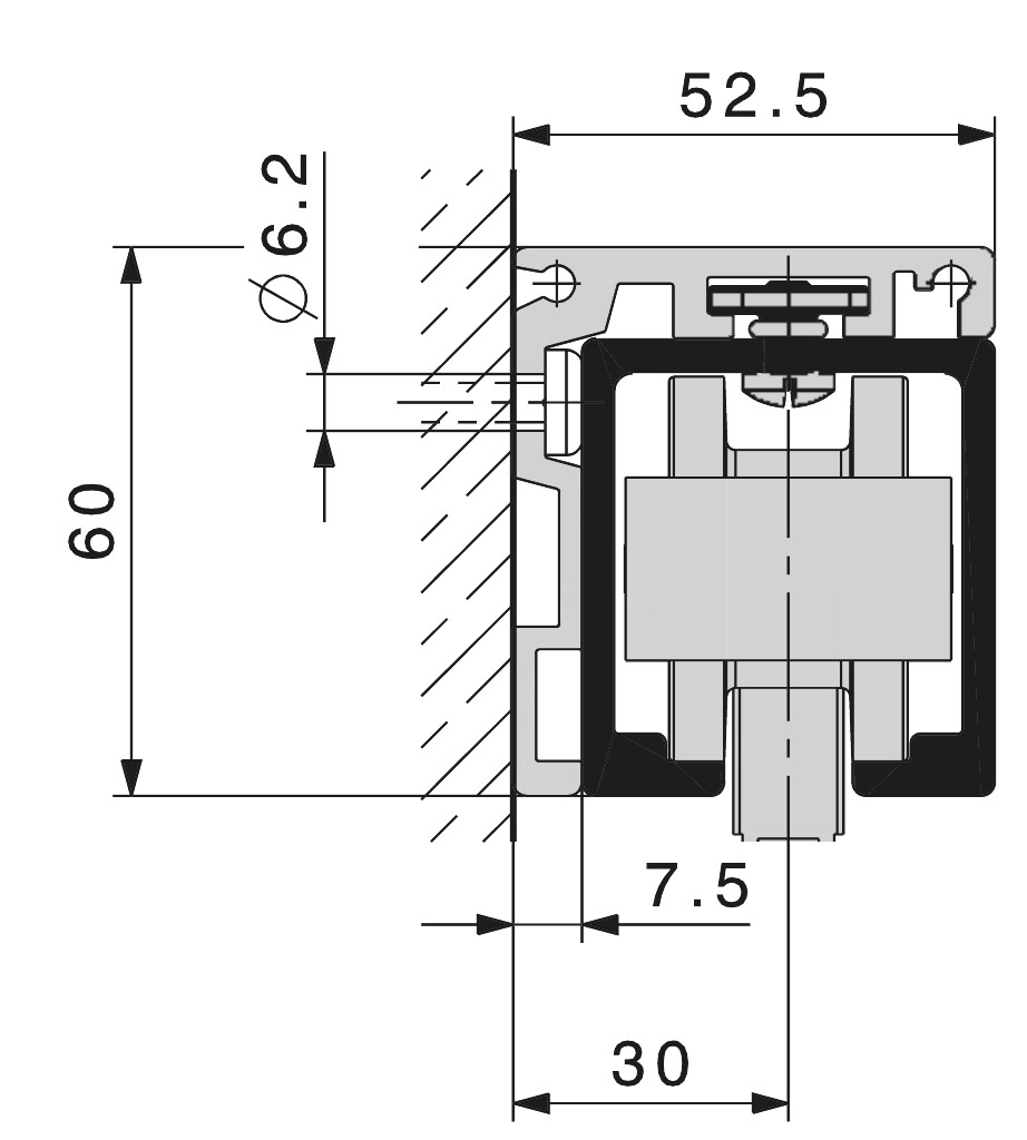 HAWA JUNIOR 120/B WANDBEVESTIGING 4000MM ALU