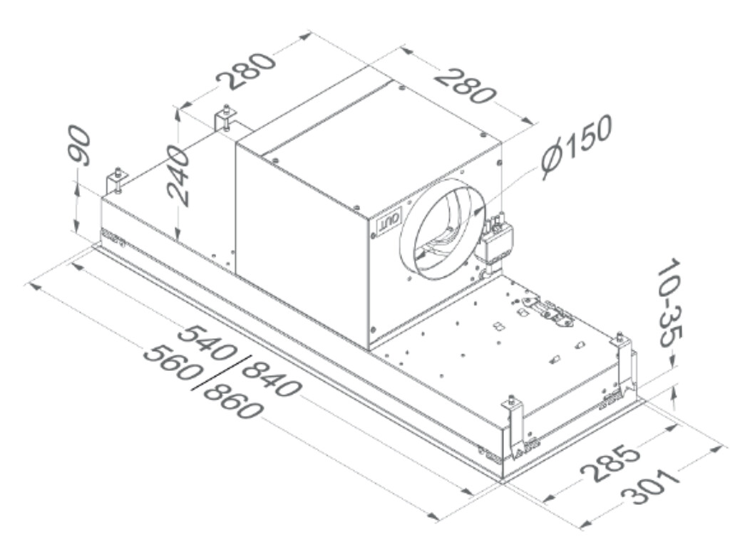 NOVY MINI PURELINE 90 CM WITAFZONDERLIJKE MOTOR 84 CM