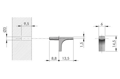 SCHABDRAGER K-LINE NIKKEL ZWART  D.3MM