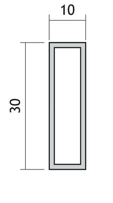 KASTBAAR RECHTH. LINEAR 2 ALU ZWART 10X30X2500MM