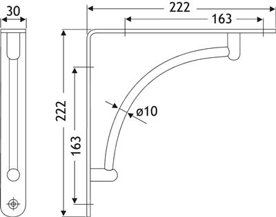 PLANKDRAGER VARIO-LINE 22CM RVS LOOK