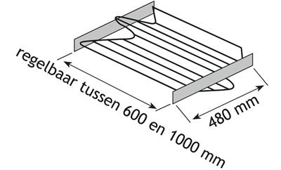 SCHOENREK 60/100CM CHROOM D.48CM UITTREK