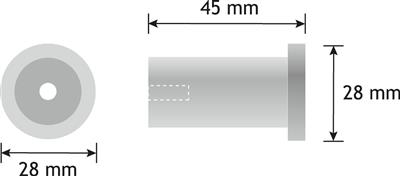 JASHAAK ROUND Ø 28X45MM ALU GEBORSTELD ZWART