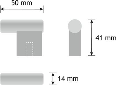 JASHAAK GRAF 50X14X41MM ALU GEBORSTELD ZWART