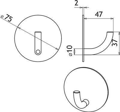 JASHAAK ROND D.75 RVS