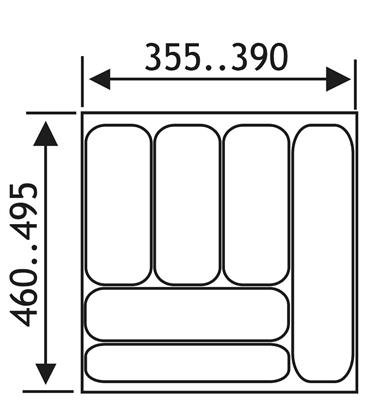 INLEGLADE FLEXY B390-355X D495-460MM ANTRACIET