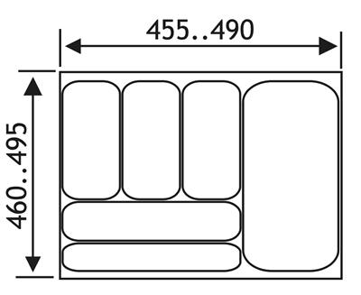 INLEGLADE FLEXY B490-455X D495-460MM ANTRACIET