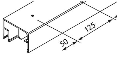 HAWA 57.3084 PORTA GWF LOOPRAIL ALU 3500MM