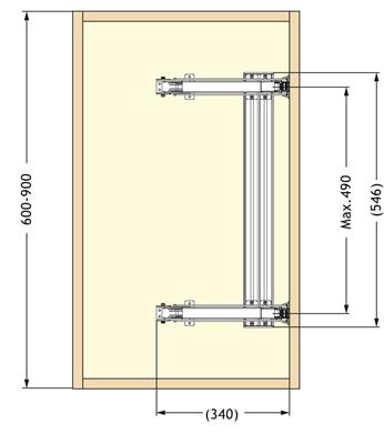 SCHARNIER-SET MONOFLAT LIN-X 600 VERNIKKELDB.550-650 MM H.600-2400 MM 24KG