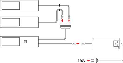 STRETO LED ZWART SET 4X4W 4000K-12V + CONVERTERMETMET SCHAKELAAR