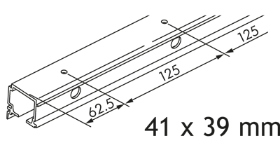 HAWA PORTA COMBILOOPRAIL ZWART 3500MM