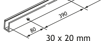 HAWA 57.3056 PORTA GF U-PROFIEL ZWART 2500MM