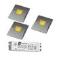 OMLED II SET 3 RVS 3X3W WARM WIT + TRANSFO 12V 10W