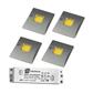 OMLED II SET 4 RVS 4X3W WARM WIT + TRANSFO 12V 15W