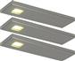 SET 3 D'LAU LED RECHTH.ONDERBOUW 3W 3200K RVS LOOKTOUCH 10W MET DIMMERTRANSFO