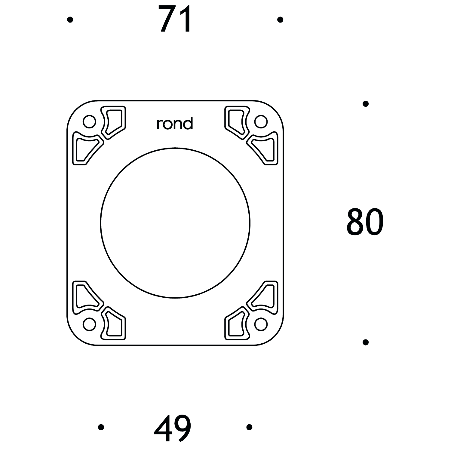 Rond 3.0 - Backfit houder afstandhouder 1mm (10 st)