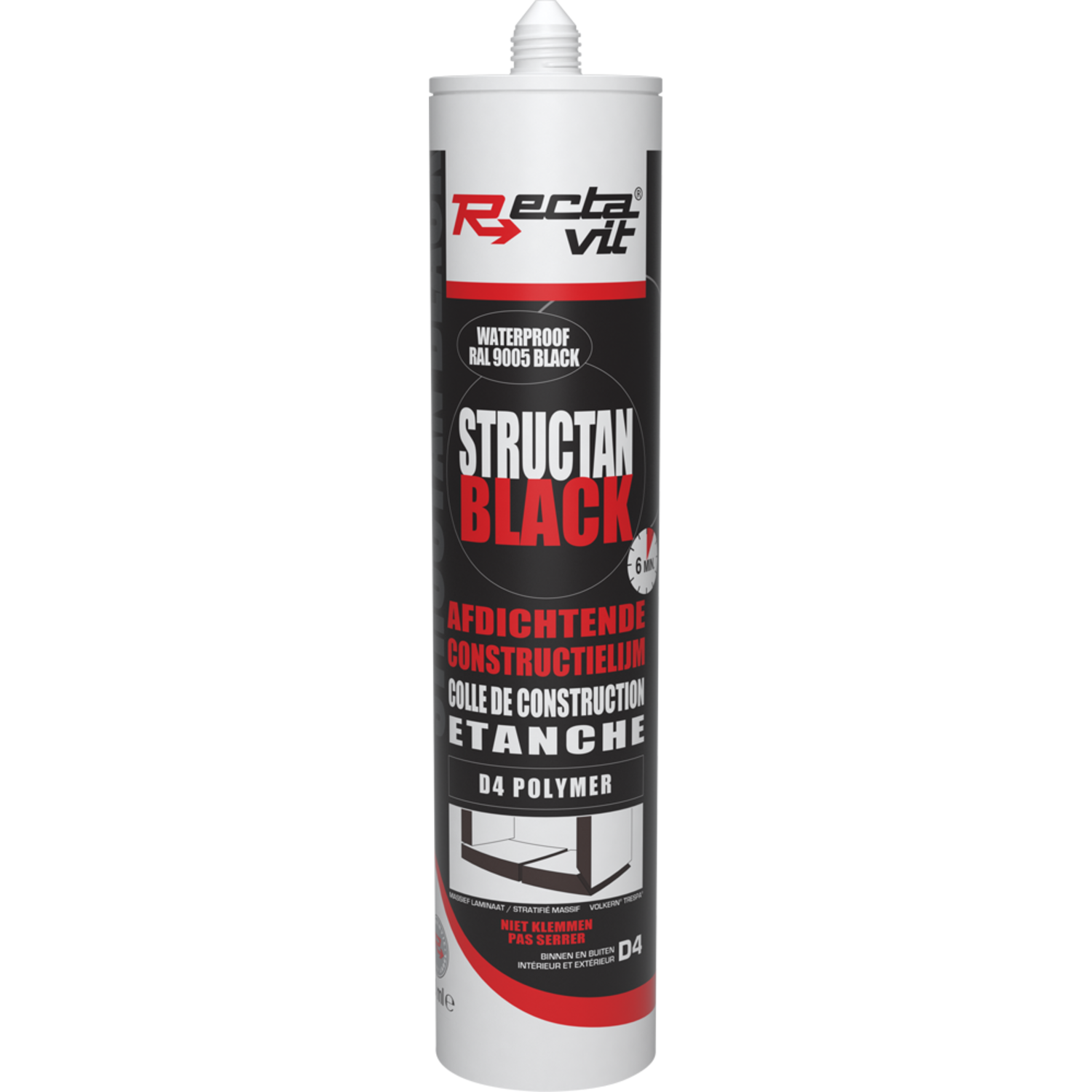 Rectavit structan black ral9005 d4 290ml