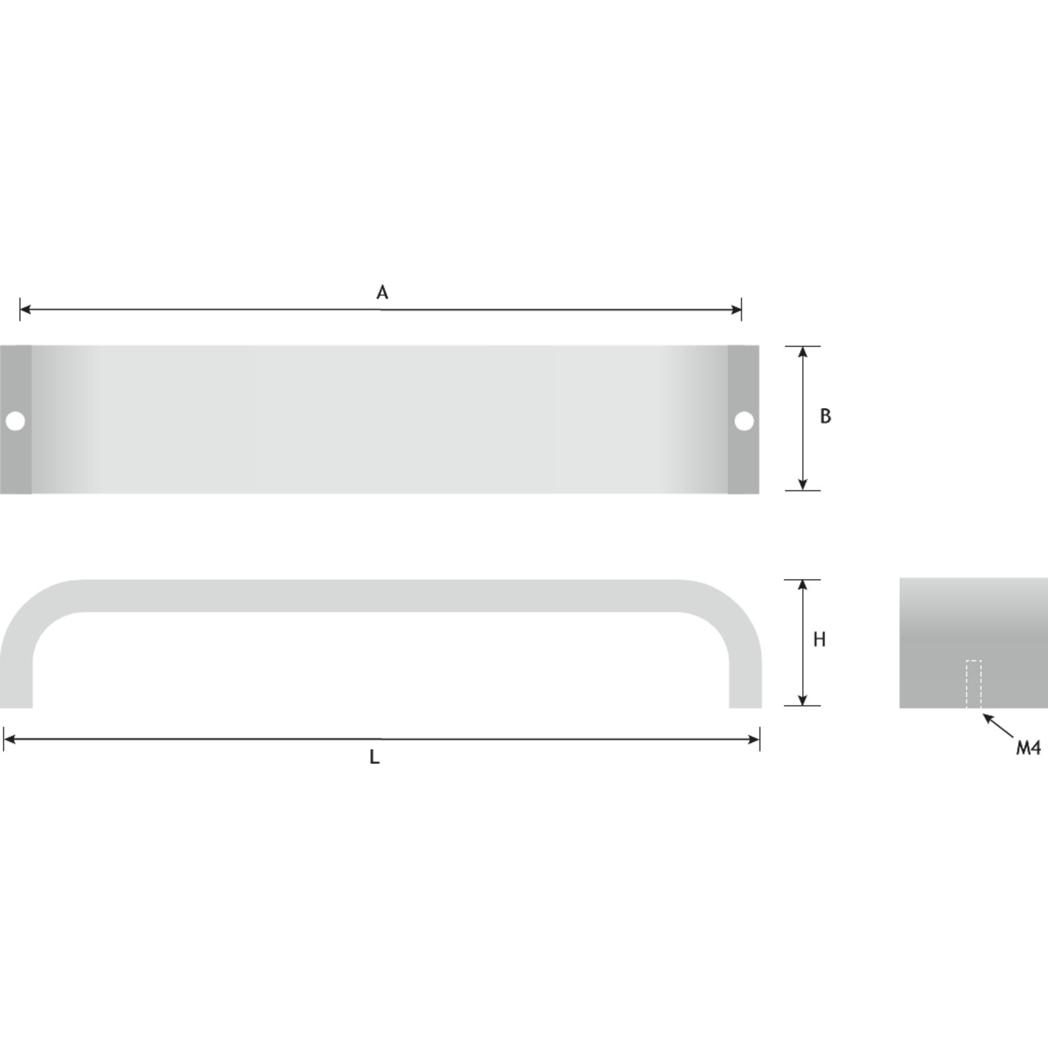 Greep flat RVS 320mm