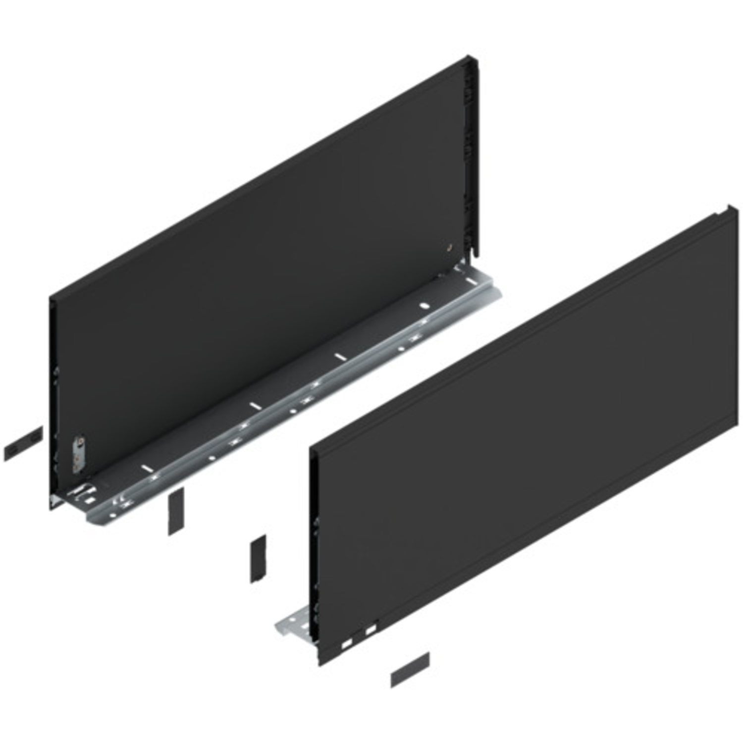 Legrabox zijkant l+r  f  550mm carbon zwart