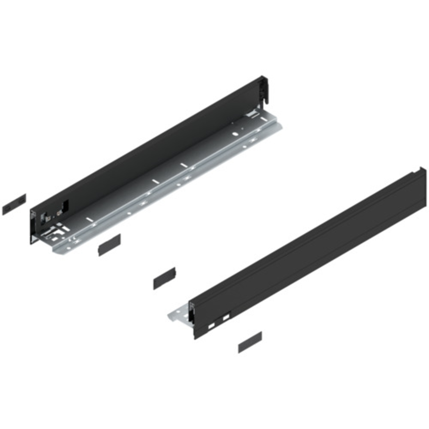 Legrabox zijkant l+r  n  500mm carbon zwart