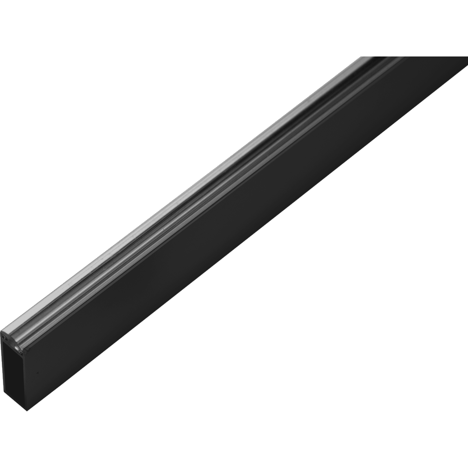 Kastbaar rechth. linear alu zwart 10x30x2500mm met plastic profiel