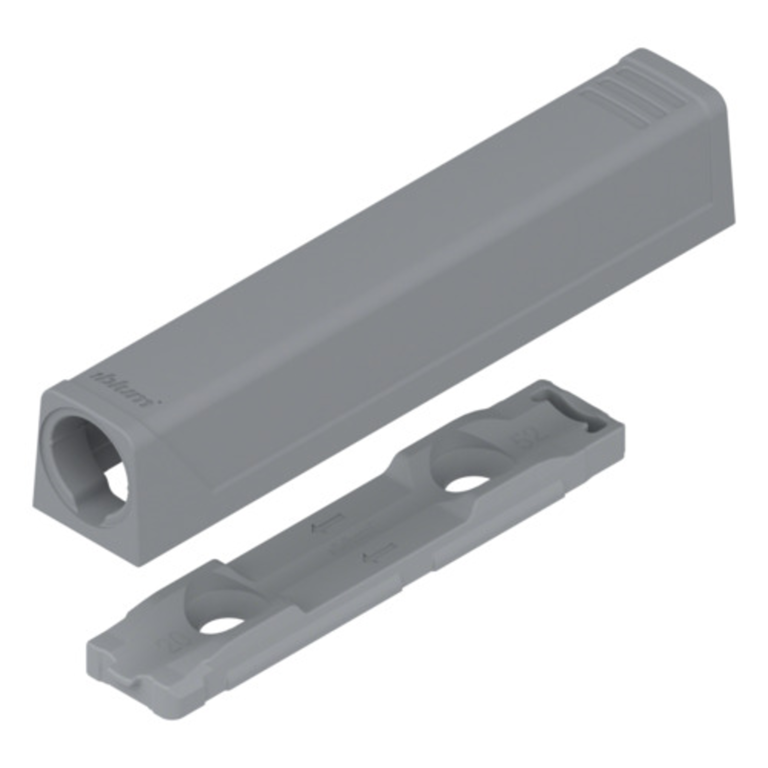 Tip on lange adapterplaat platinagrijs