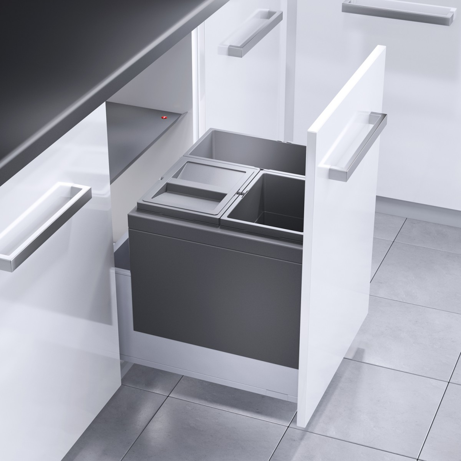 Hailo triple XL 50cm 46l (3 emmers) 18l + 2 x 13l + 18l + 2 x 13l + 1 deksel voor 13 l