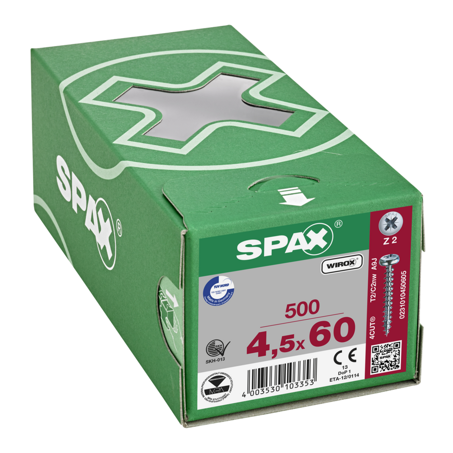 Houtschroef SPAX-S Pozidrive pankop 4.5 x 60