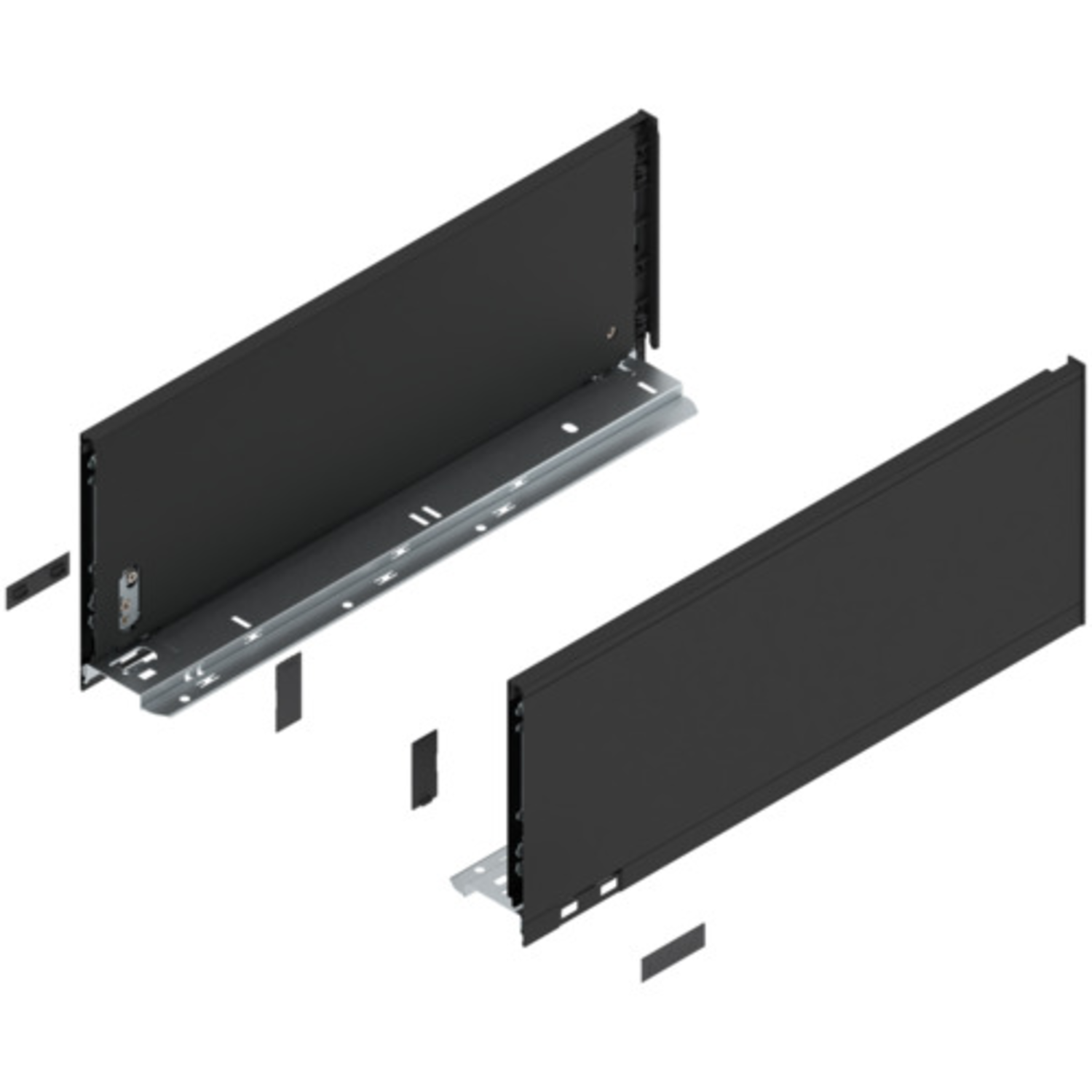 Legrabox zijkant l+r  c  450mm carbon zwart