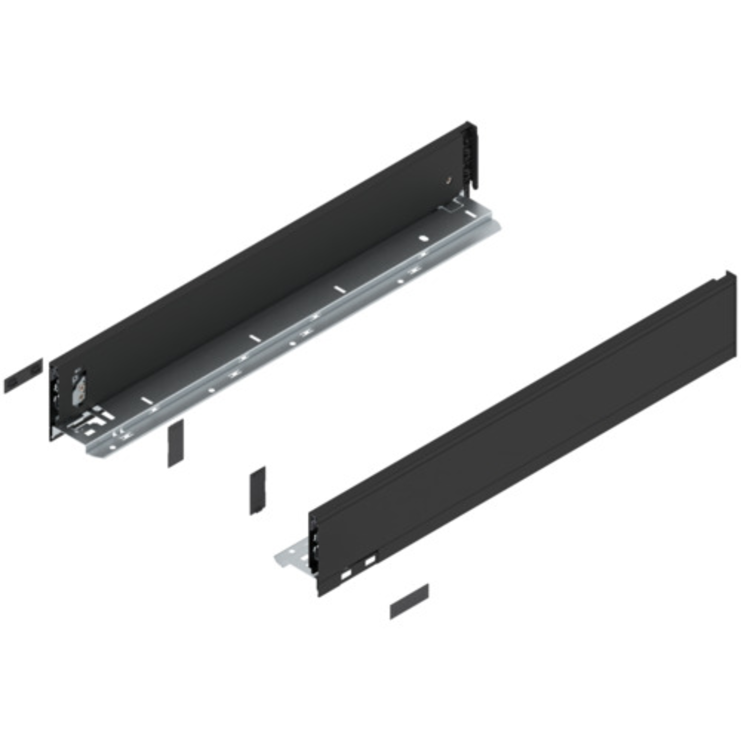 Legrabox zijkant l+r  m  550mm carbon zwart