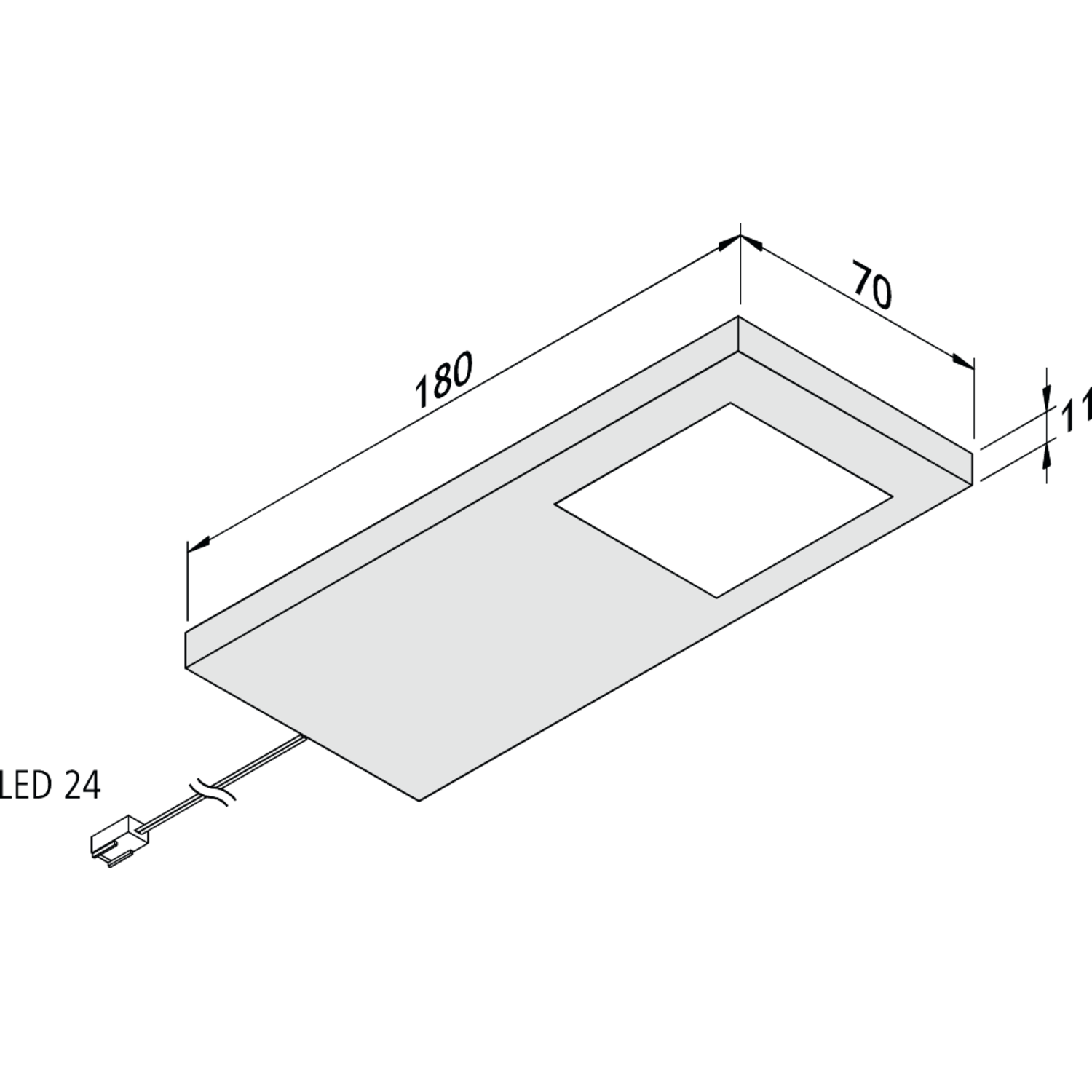 Hera set 4 x Slim-pad F led 5W 24V 3000K zwart+ transfo led 30