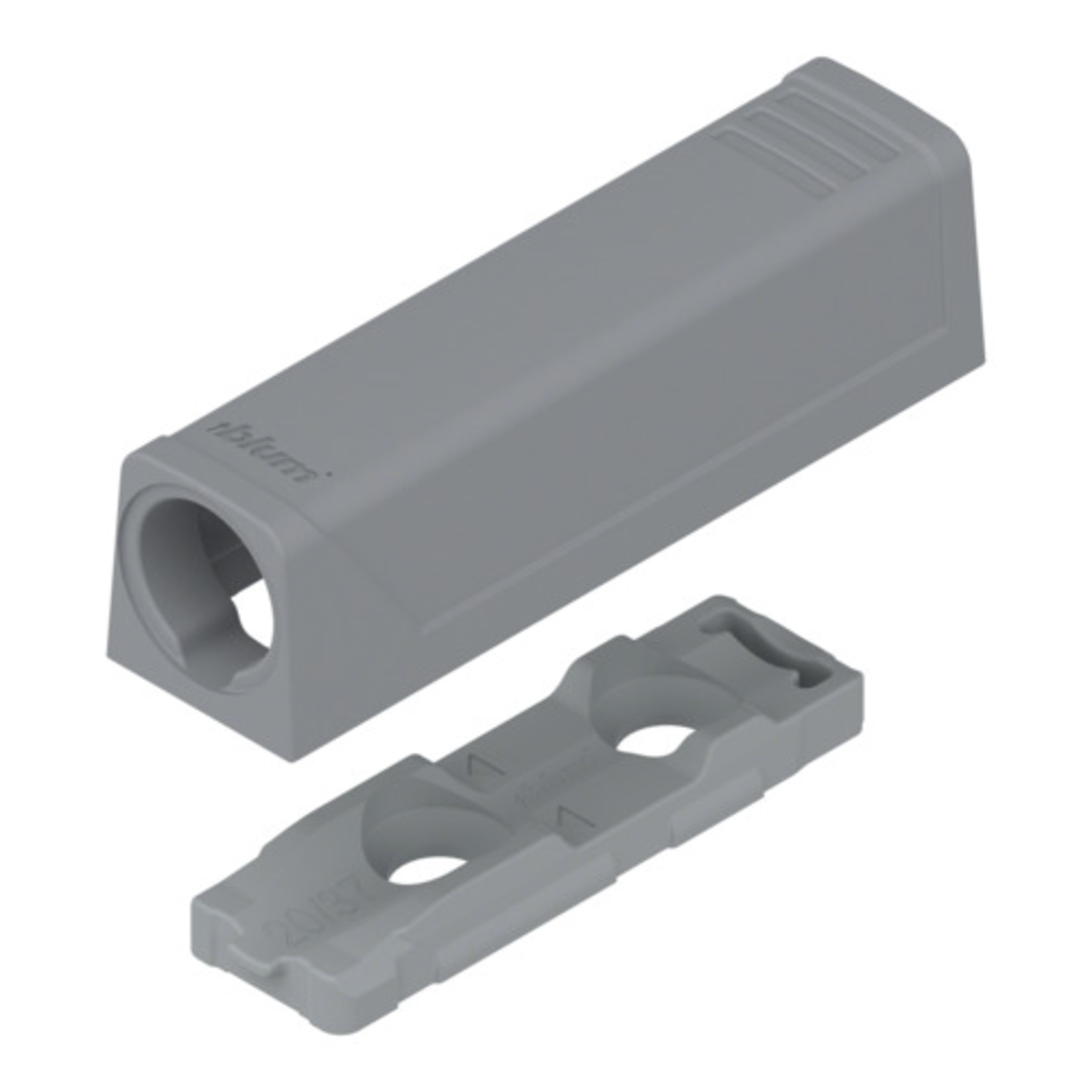 Tip on korte adapterplaat platinagrijs