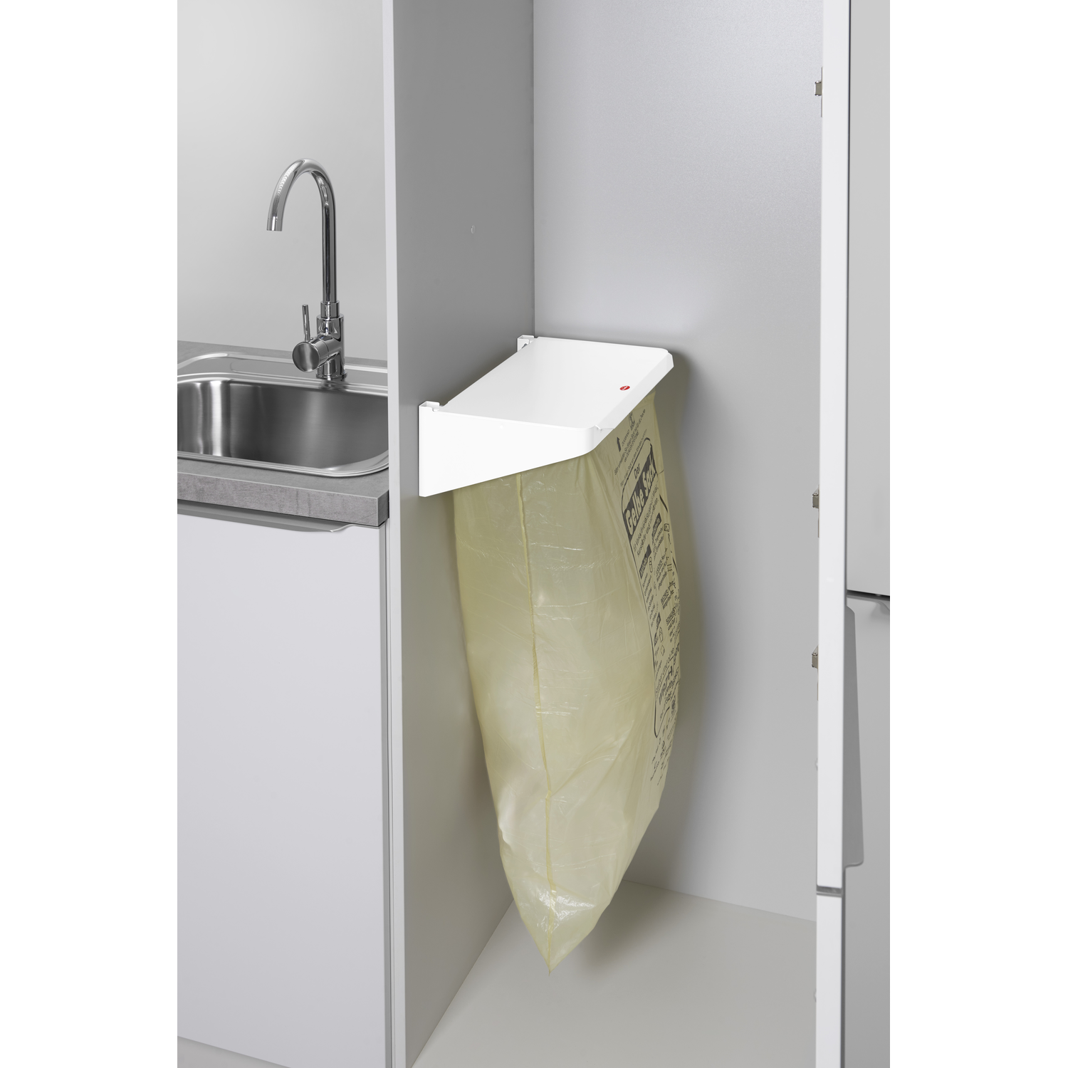 Hailo laundry houder voor vuilzak wit wandmontage