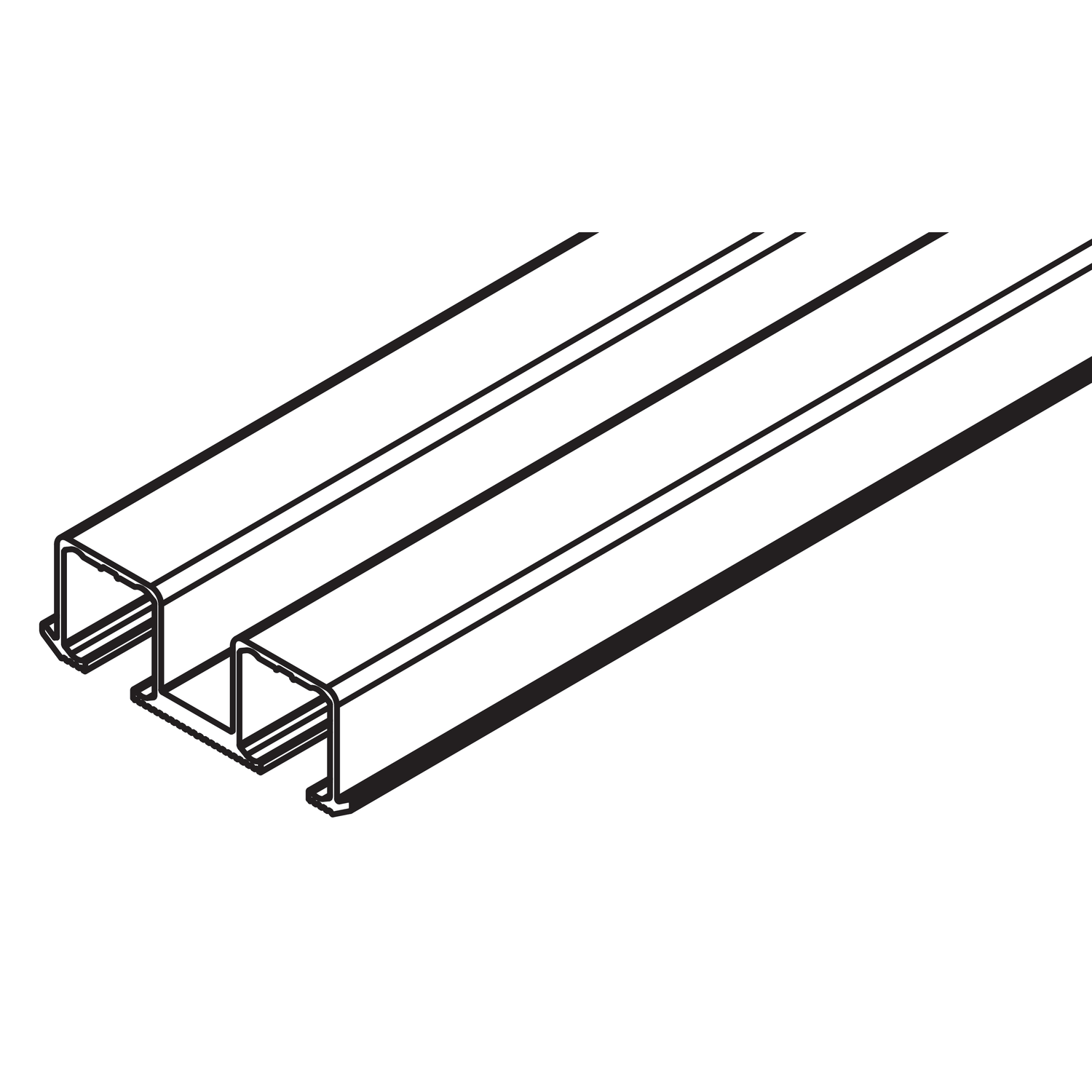 Hawa Clipo 16 alu looprail 3,5m dubbel/inbouw/schroeven