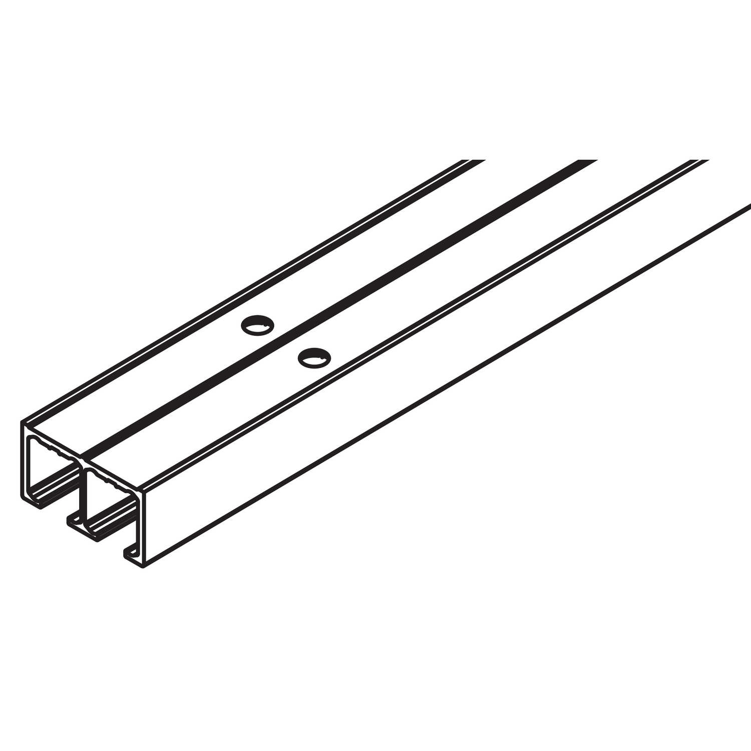 Hawa Clipo 16 dubbele looprail alu op te vijzen / 2500mm