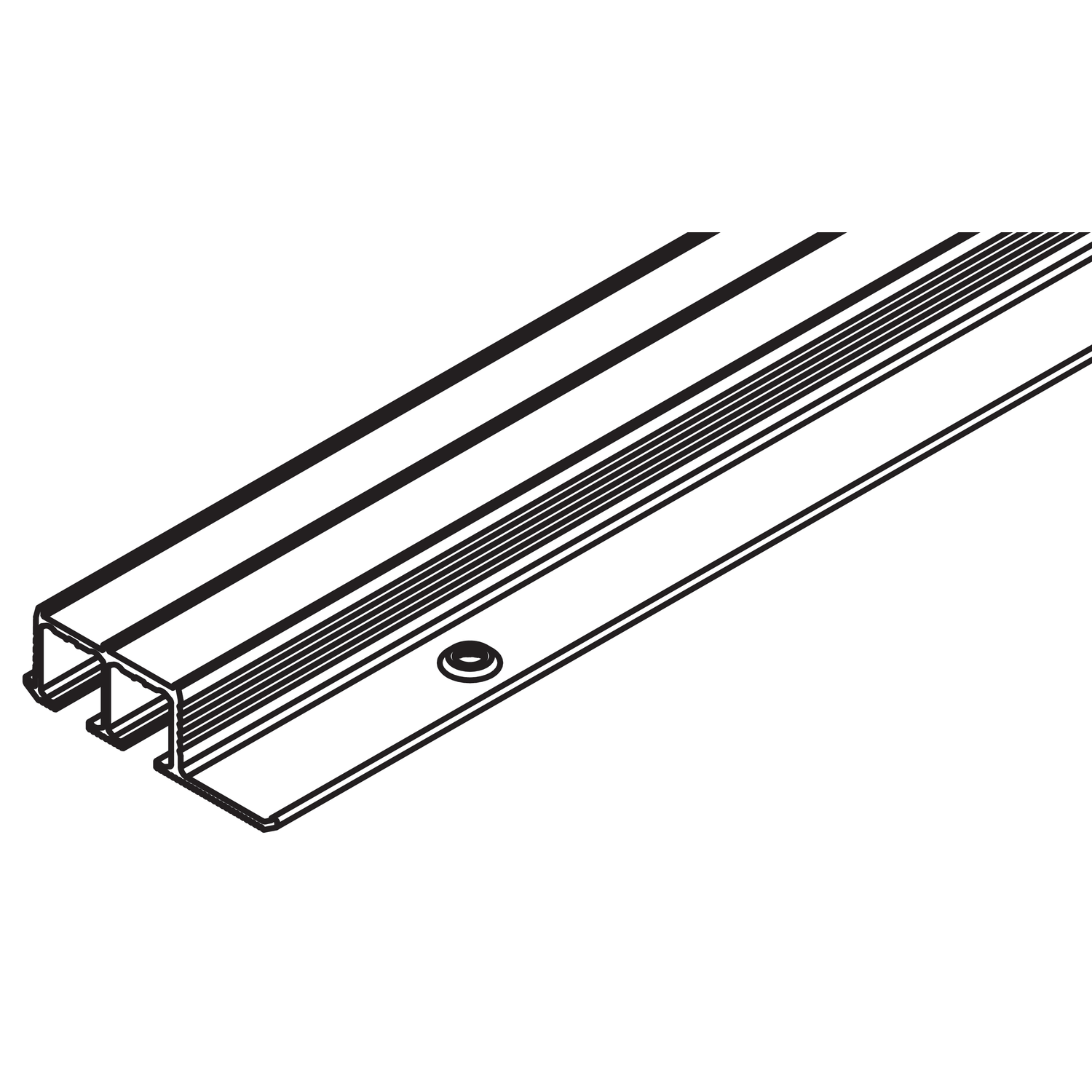 Hawa Clipo 16 dubbele looprail alu geboord / te vijzen / 2500mm