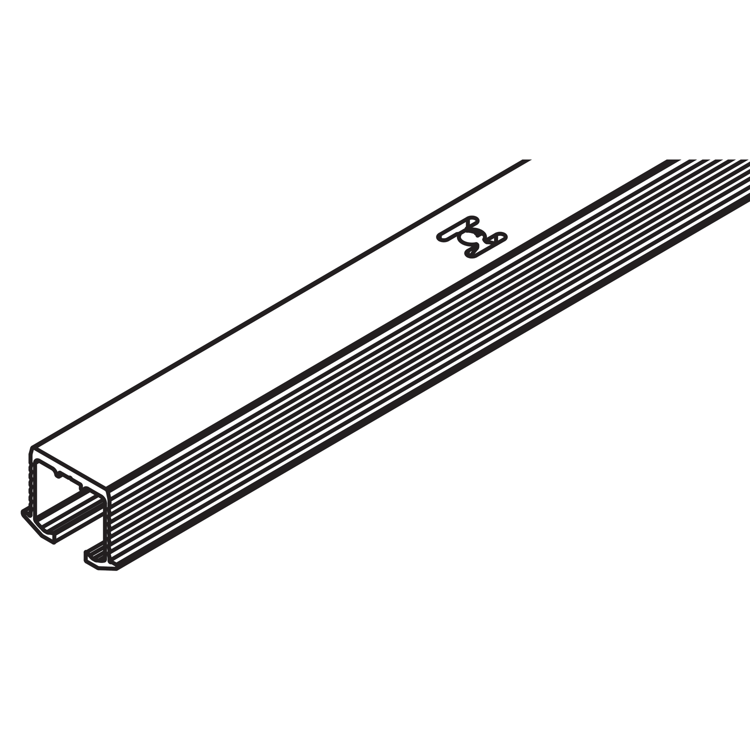 Looprail Hawa Clipo 26/36, alu geanodiseerd vijzen,6 000mm