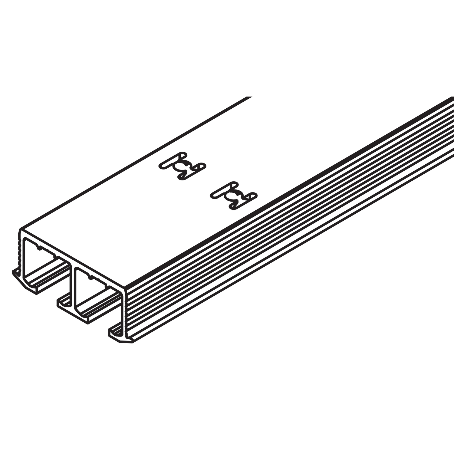 Dubbele looprail Hawa Clipo 26/36, alu geanodiseerd, te vijzen, 6000mm