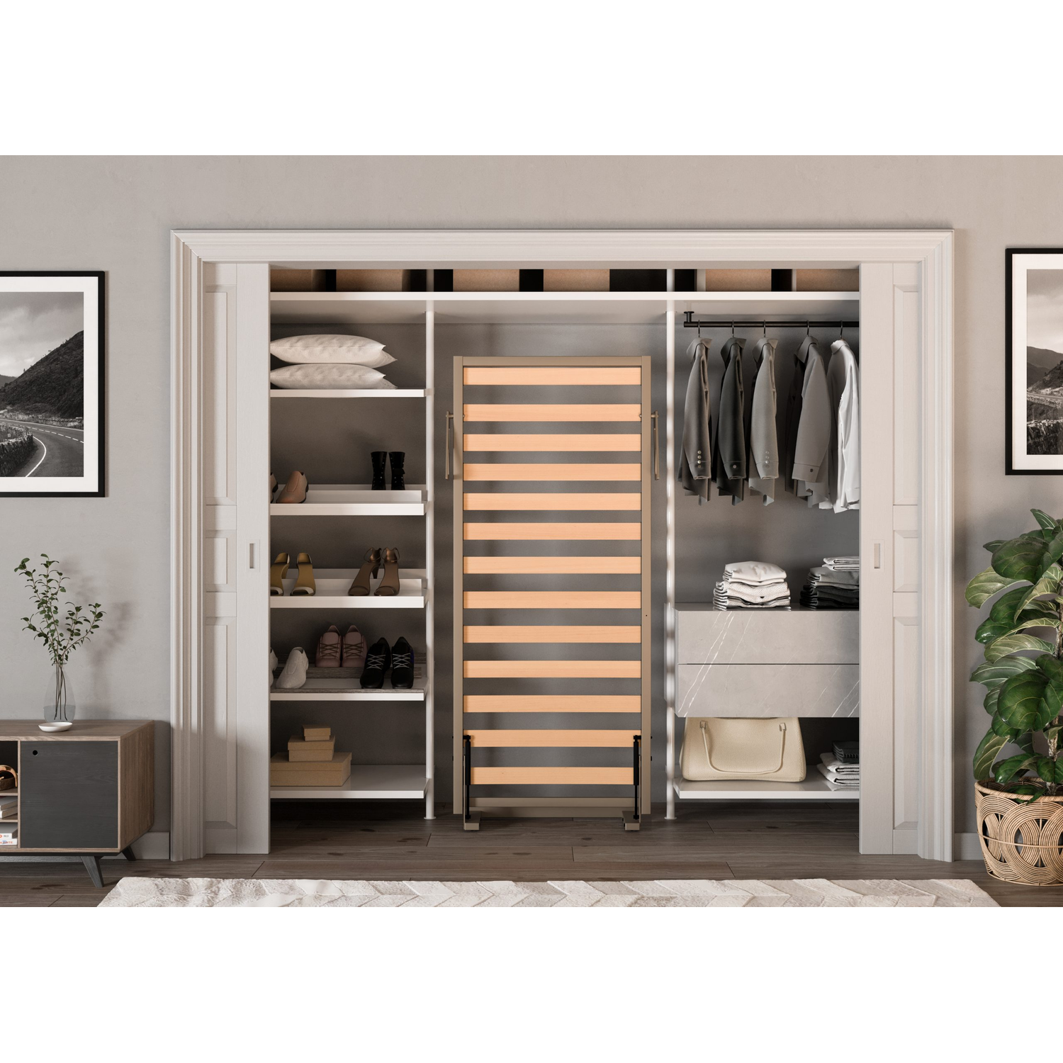 Speedy wardrobe kantelbed 93x202