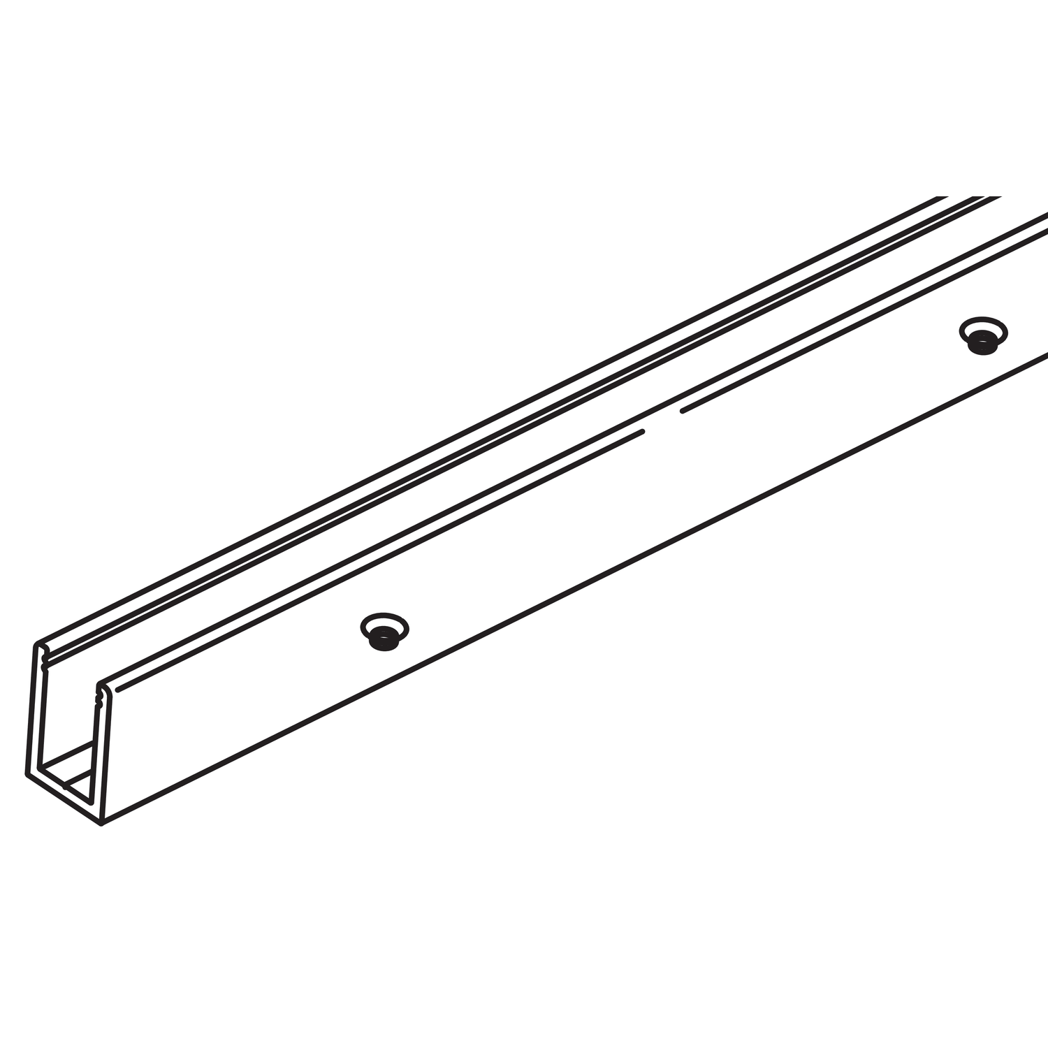 Hawa Porta GF U-profiel zwart 2500mm